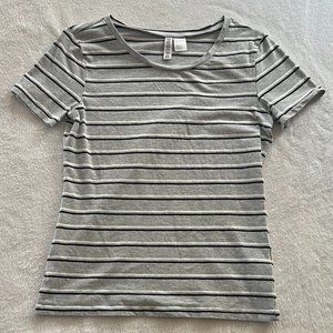 Gray Striped Tee